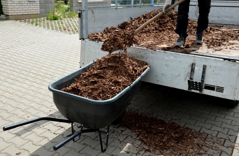 Mulch Delivery Truck in Action