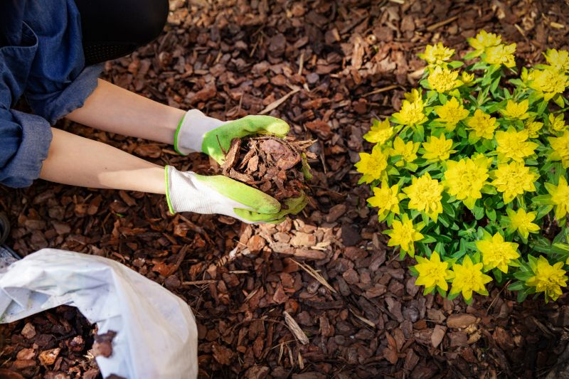 Home Garden Mulch Application